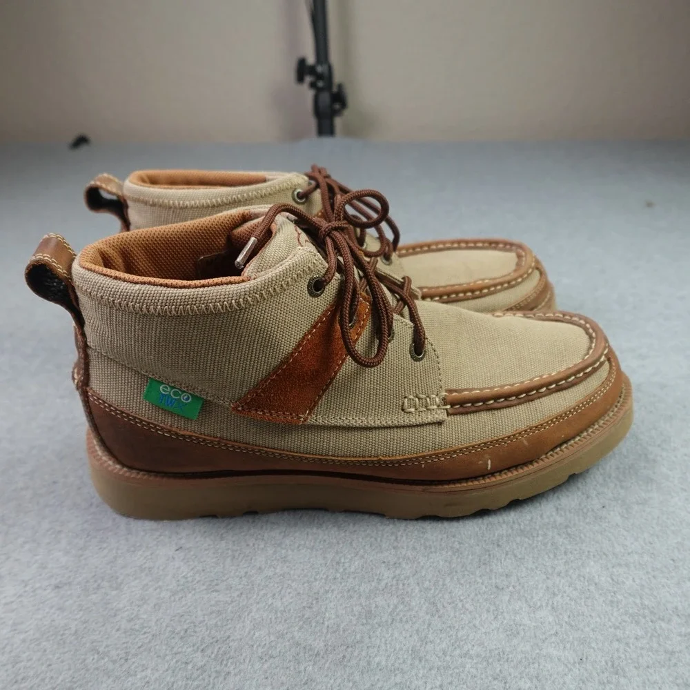 Twisted X Boots Mens 9.5 Tan Brown Casual Driving Moc Chukka EcoTWX